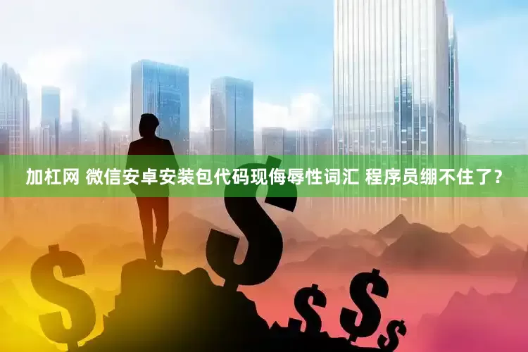 加杠网 微信安卓安装包代码现侮辱性词汇 程序员绷不住了？