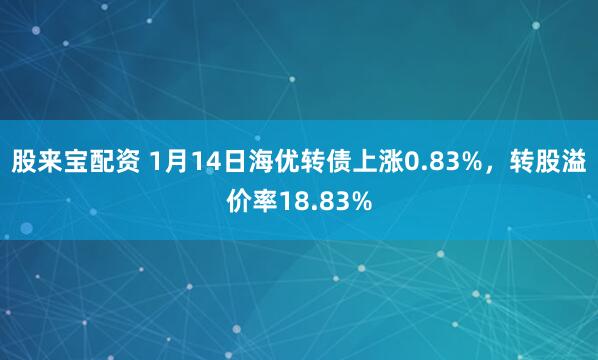 股来宝配资 1月14日海优转债上涨0.83%，转股溢价率18.83%